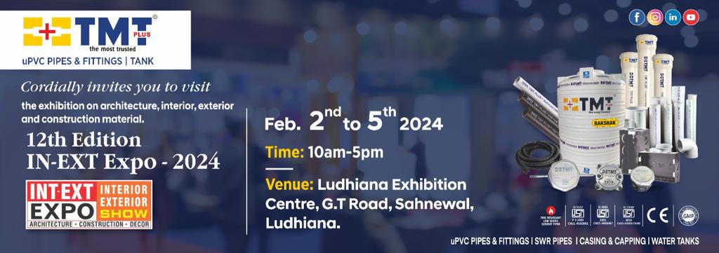 Exciting News: TMT PLUS Announces Participation in INT-EXT Expo Ludhiana 2024